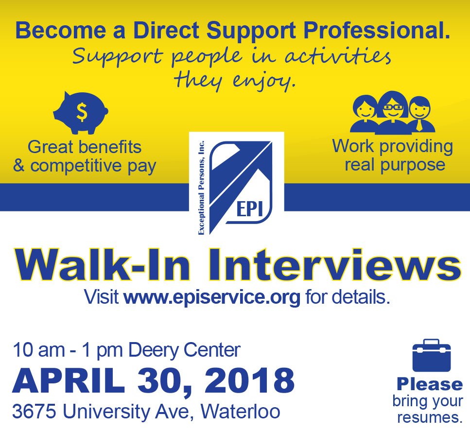 Walk In Interviews April 30